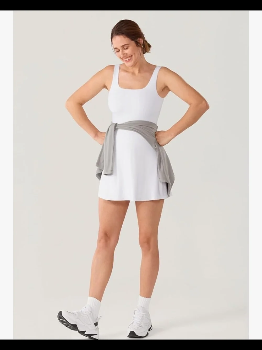 Nwt Large MOMANDA Active Maternity Tennis Dress Sleeveless Summer Tank Pregnancy - Picture 3 of 5
